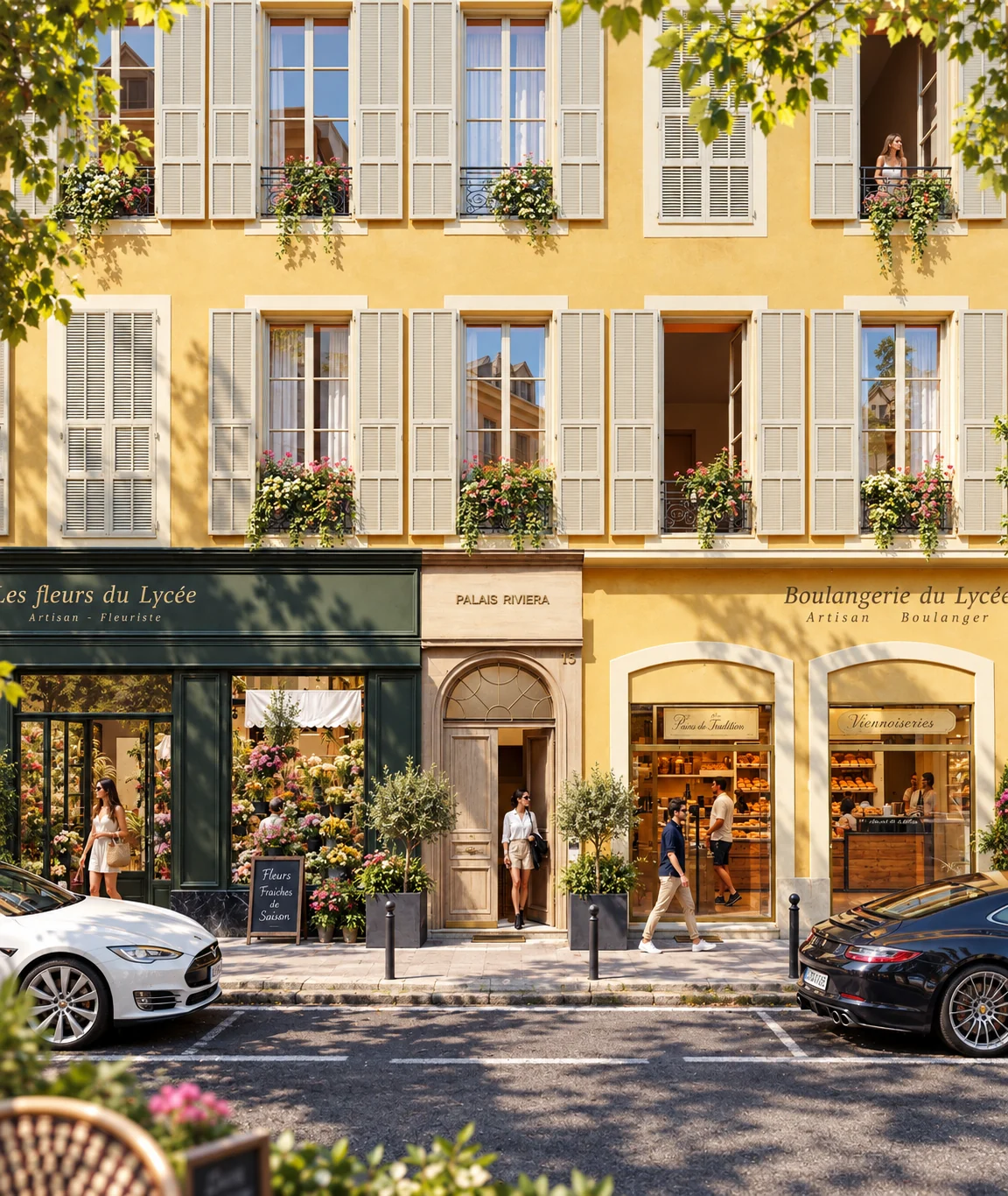 Perspective extérieure du Palais Riviera — ambiance Été, visualisation architecturale par Concept Ark