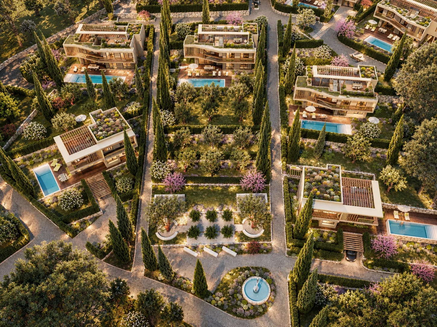 Vue d’ensemble et jardins — visualisation architecturale Concept Ark