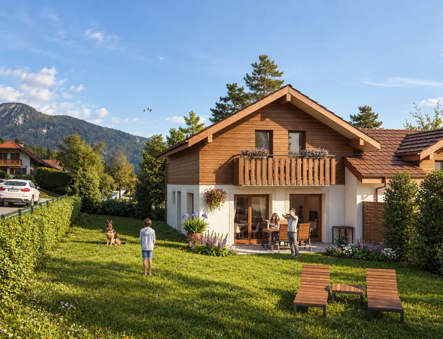 Chalet et jardin — visualisation architecturale Concept Ark