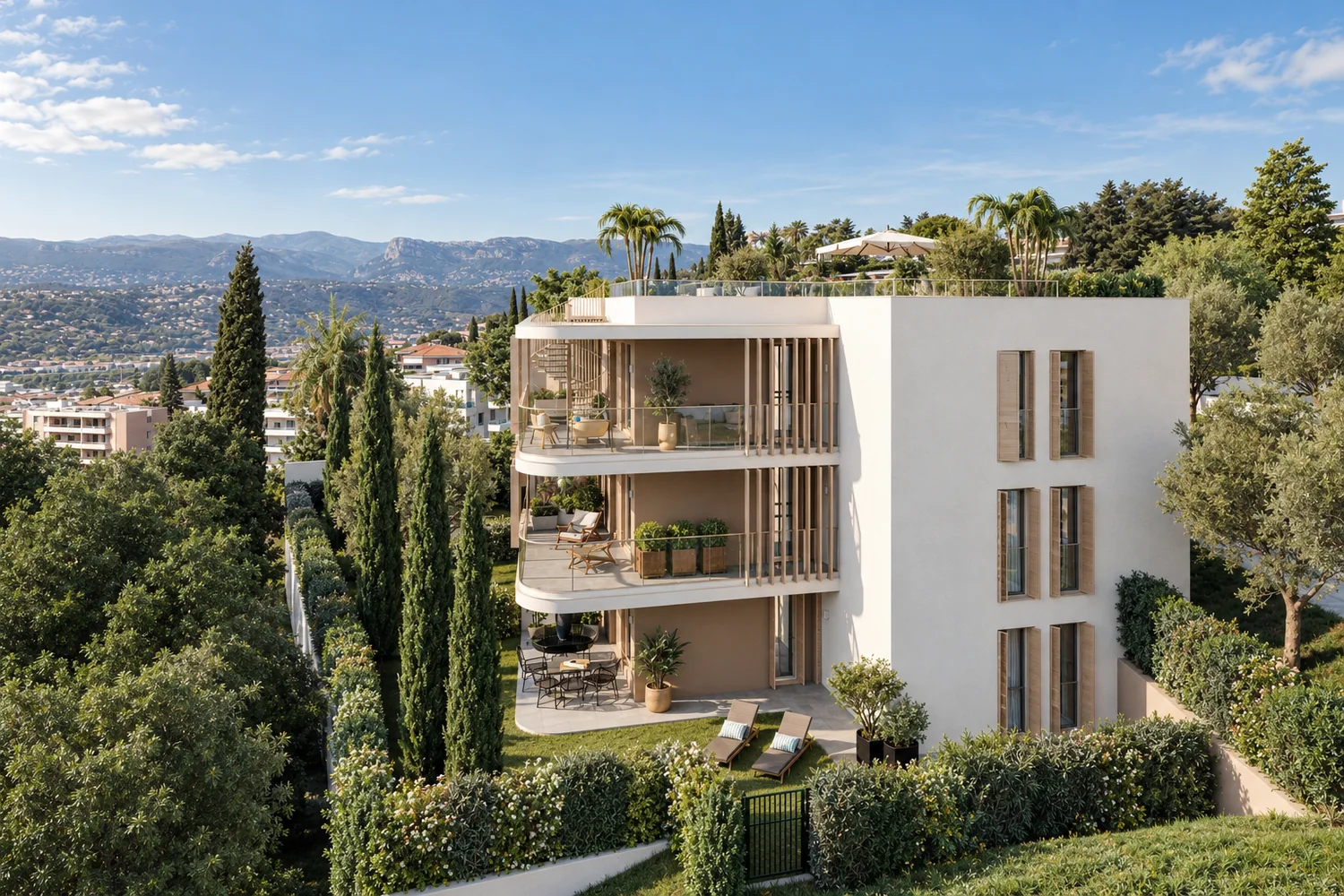 Façade ouverte sur le jardin — visualisation architecturale Concept Ark