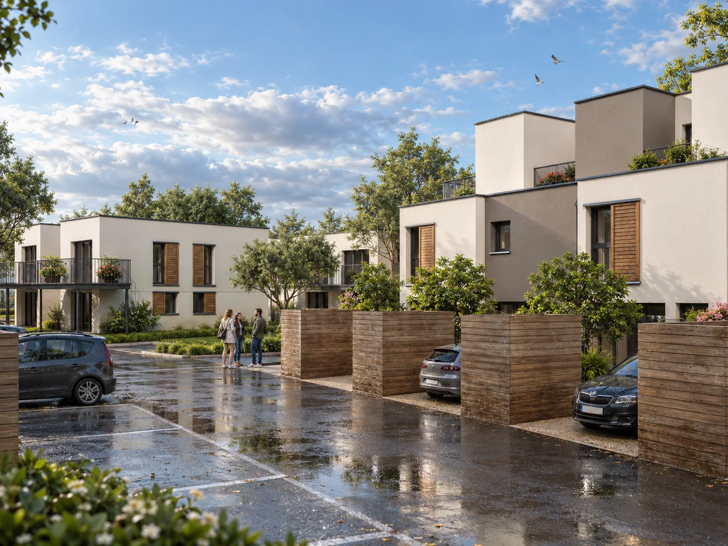 Maisons et cheminements — visualisation architecturale Concept Ark