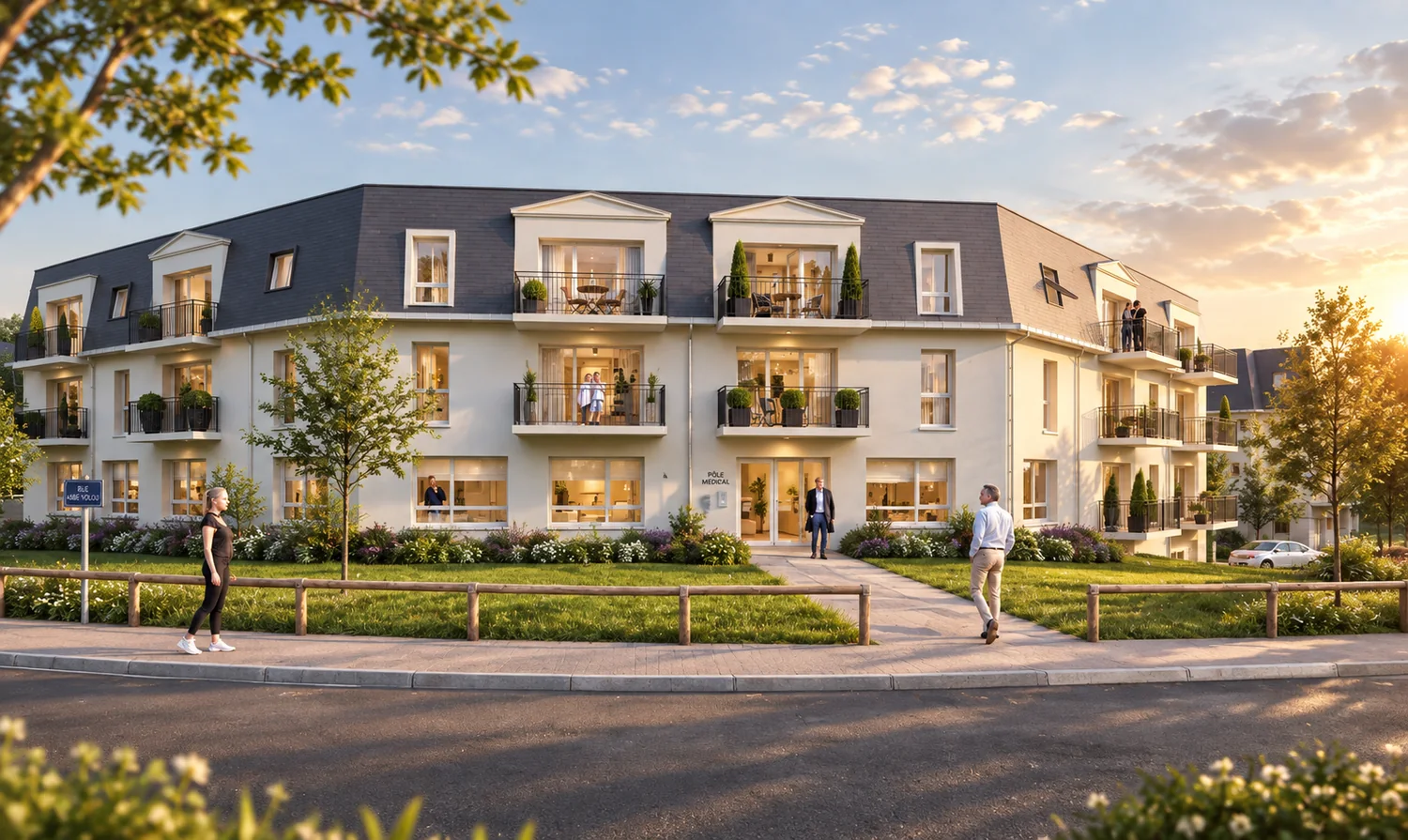 Résidence en lumière dorée — visualisation architecturale Concept Ark