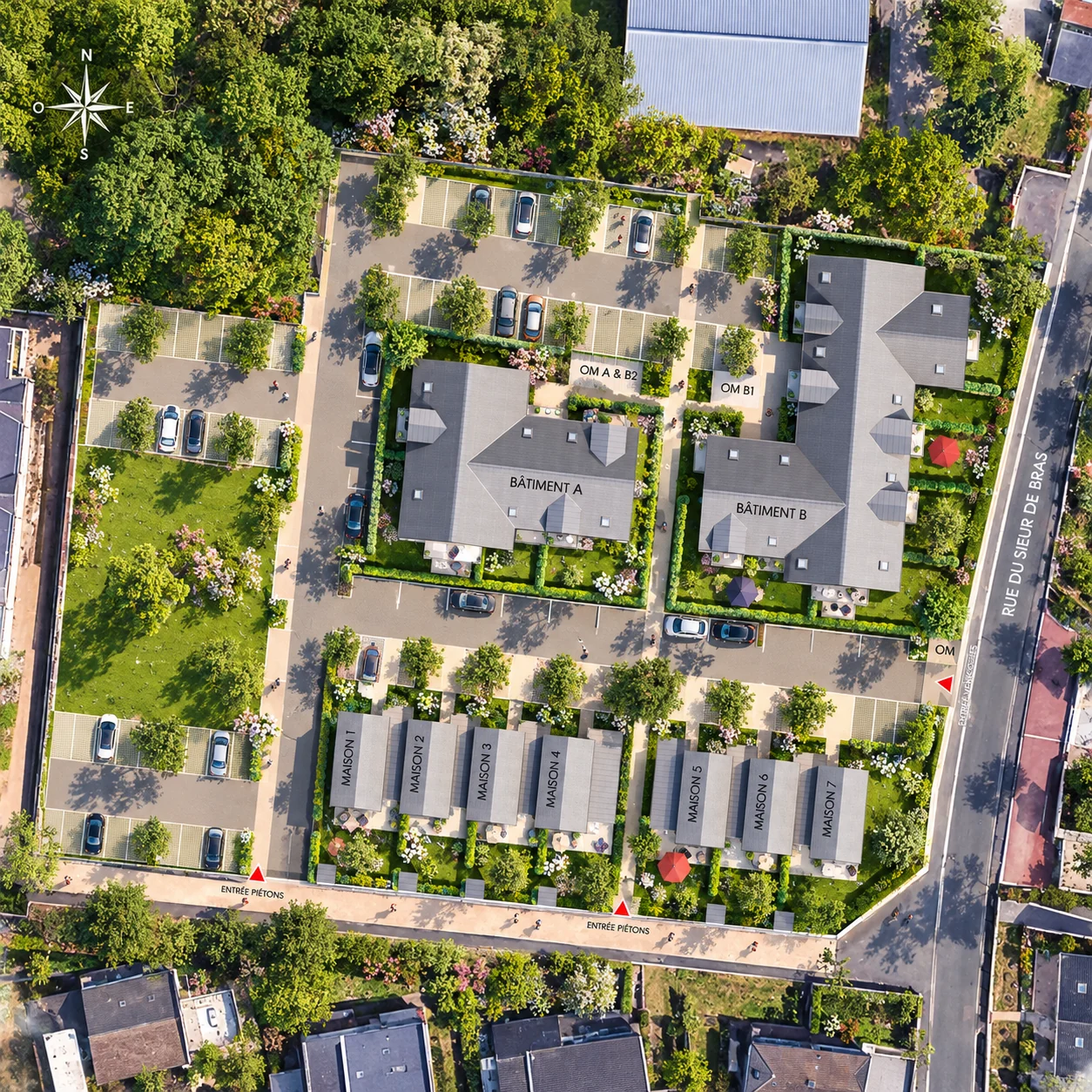 Logements collectifs et maisons — visualisation architecturale Concept Ark