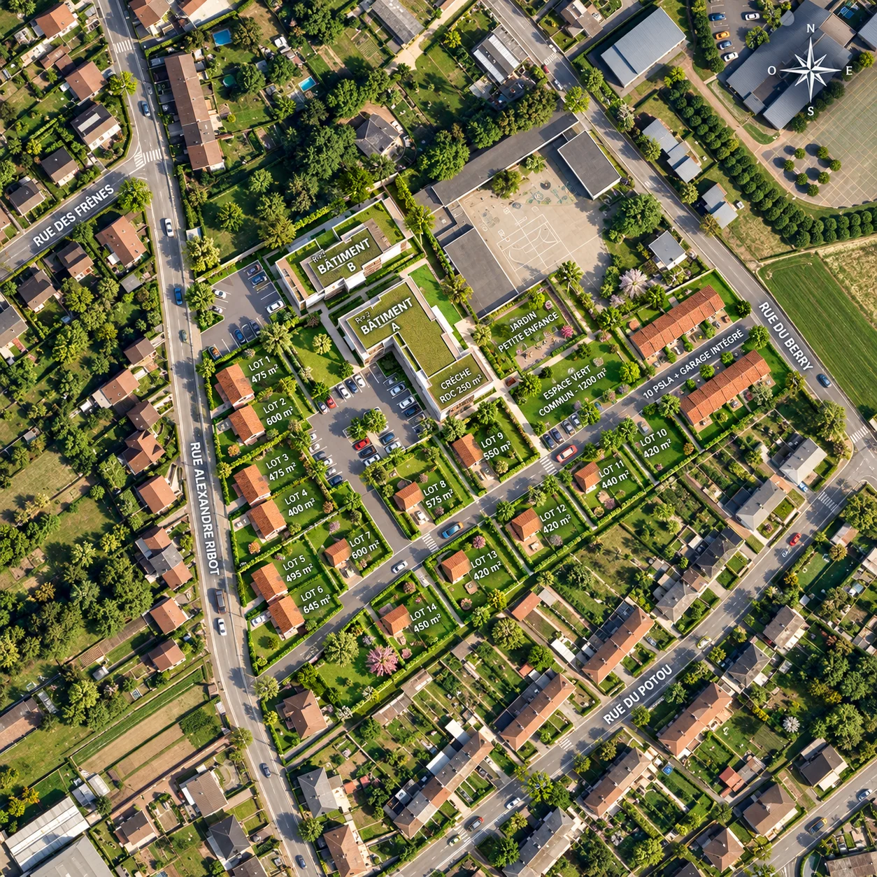 Quartier mixte et espaces partagés — visualisation architecturale Concept Ark
