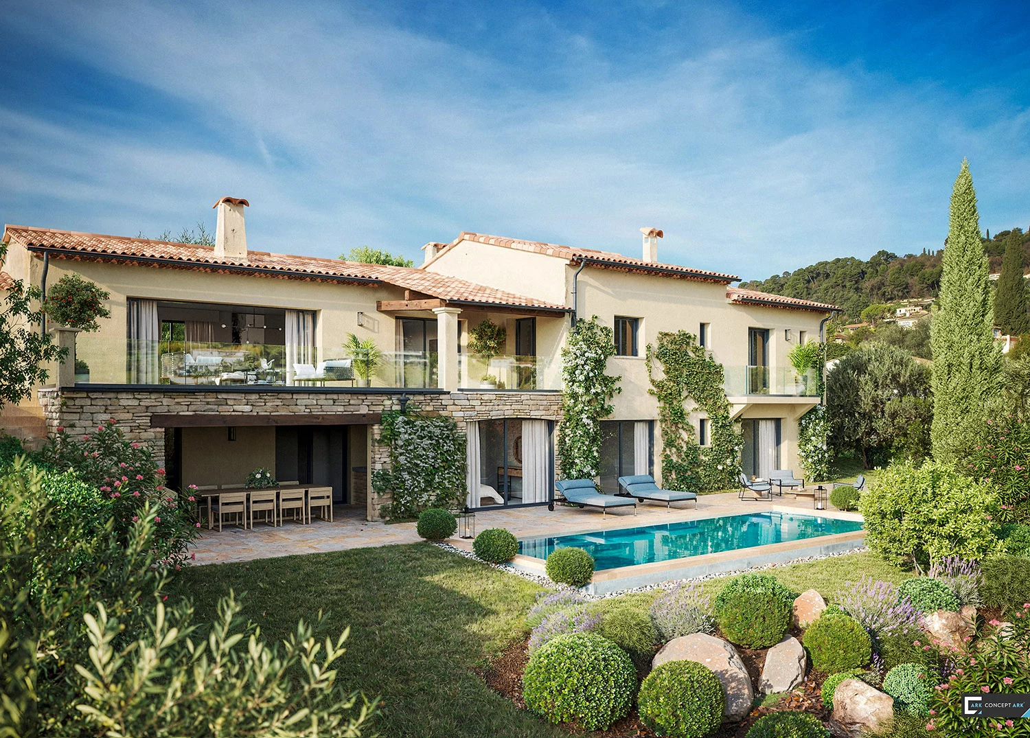 Villa Saint-Paul à Saint-Paul-de-Vence : résidence méditerranéenne et piscine dans un jardin planté.